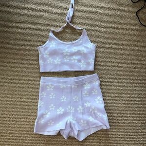 Top and bottom floral set